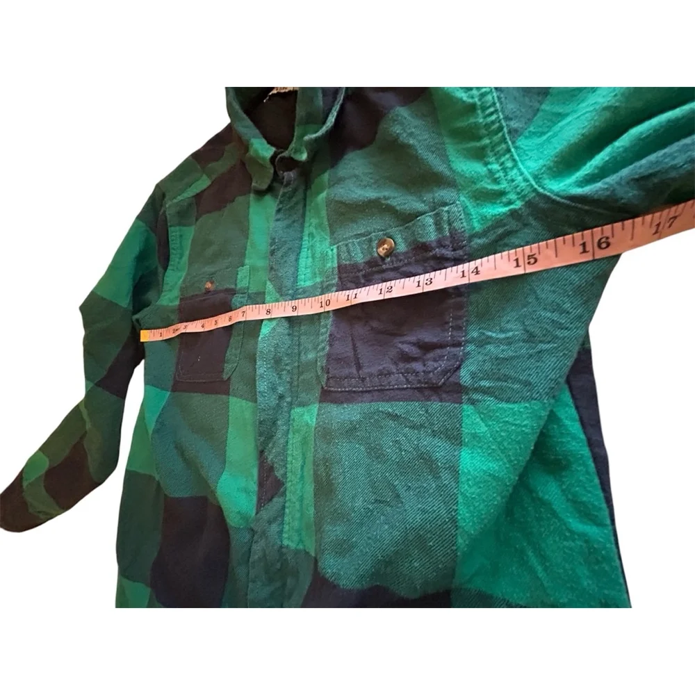 Abercrombie boys kids Flannel zip lightweight jacket, 11/12 Green